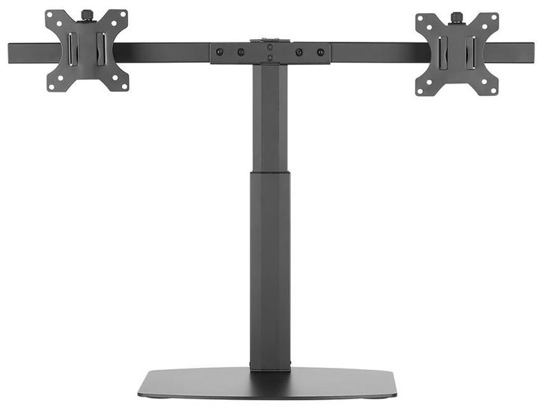 Neomounts FPMA-D865DBLACK /Držák displeje/na stůl/10-27"/stojan/VESA 100X100/nosn.2x6kg/2 displeje/černý Stojan, VESA, stolní, pro 2 ploché monitory, úhloprícka 10"-27", náklon 40°, otácení 20°, rotace 360°, nosnost 12kg, cerný