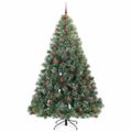 vidaXL Umelý vianočný stromček s 300 LED-i Zelená 240 cm PE a PVC