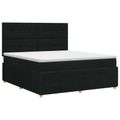 vidaXL Posteľ boxspring s matracom Čierna 180 x 200 cm Látka