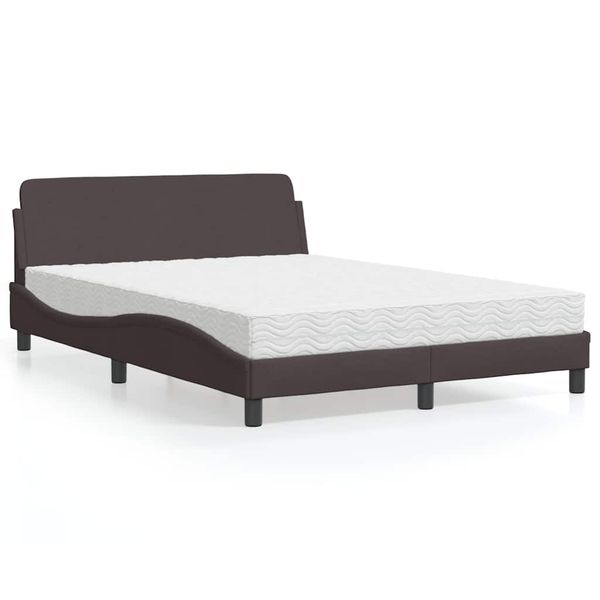vidaXL Posteľ s matracom Dover tmavohnedá 120x200 cm látka