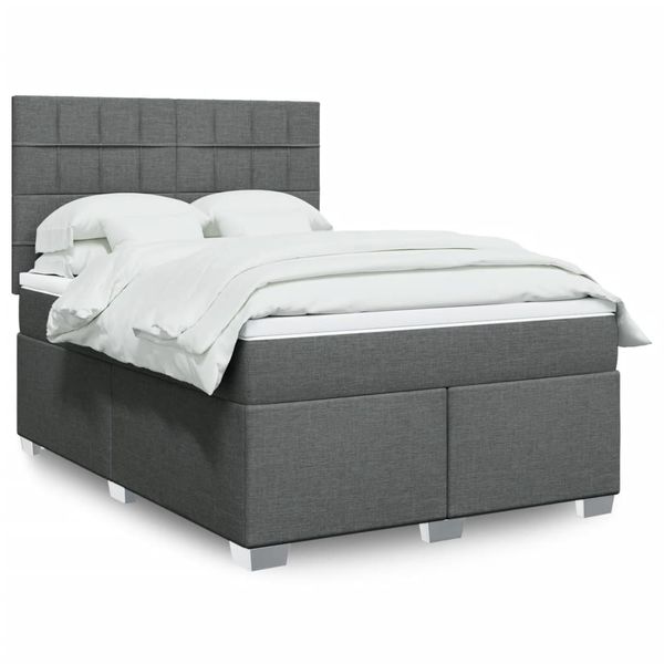 vidaXL Boxspring posteľ s matracom tmavosivá 160x200 cm látka