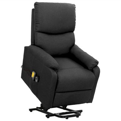 vidaXL Zdvíhacie masážne kreslo tmavosivé látka