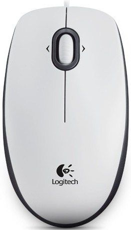 Logitech B100/Kancelárska/Optická/800 DPI/Drôtová USB/Biela
