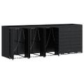 vidaXL Úložisko na 5 košov Wheelie Čierna 340 x 77,5 x 121,5 cm