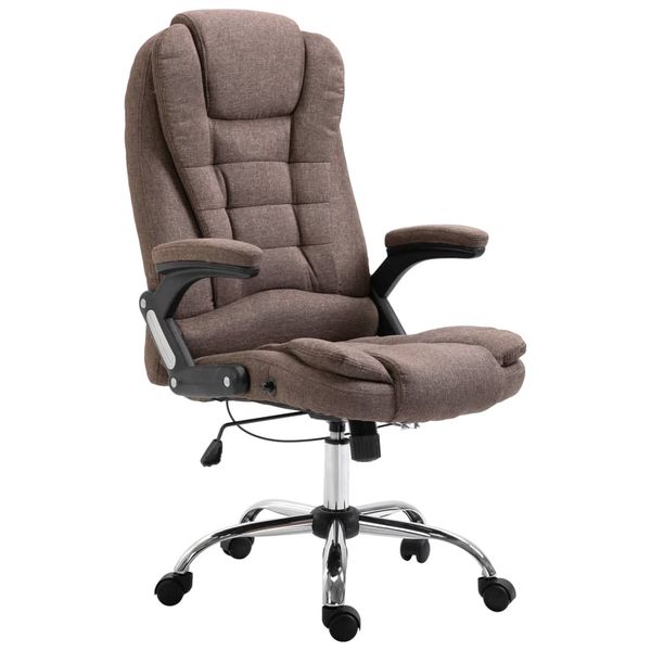 vidaXL Kancelárske kreslo, hnedé, polyester