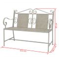 vidaXL Záhradná lavička 115 cm, oceľ, sivá