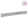 vidaXL Obrubník trávnika 10 ks 102 x 10 x 4 cm Oceľ Strieborná