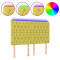 vidaXL Čelo postele s LED zelené 144x7x118/128 cm látka