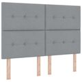 vidaXL LED boxspring posteľ s matracom Svetlosivá 140 x 200 cm Látka