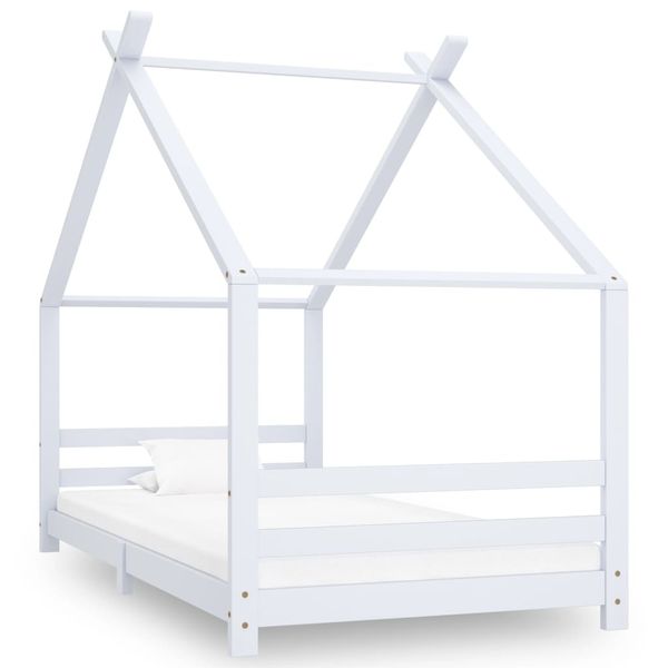 vidaXL Rám detskej postele biely 90x200 cm borovicový masív