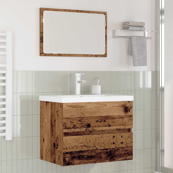 vidaXL Sada kúpeľňového nábytku 3 pcs Staré drevo Kompozitné drevo