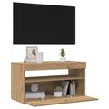 vidaXL TV skrinky s LED svetlami 2 ks dub artisan kompozitné drevo