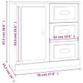 vidaXL Komoda betónovo sivá 70x35,5x67,5 cm spracované drevo