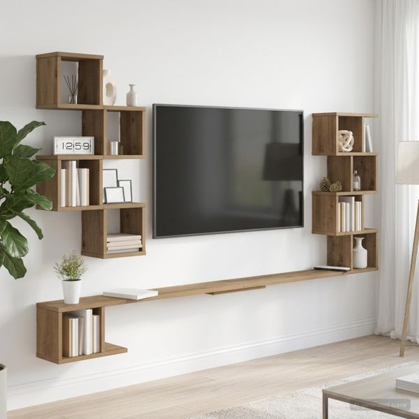 vidaXL Nástenná polica na TV Dub artisan 200 x 15 x 94 cm