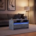 vidaXL Konferenčný stolík s LED, betónovo sivý, kompozitné drevo