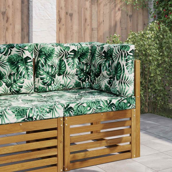 vidaXL Vankúš na vonkajšiu pohovku 3 pcs Vzor listov Polyester