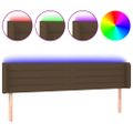 vidaXL Čelo postele s LED tmavohendé 163x16x78/88 cm látka