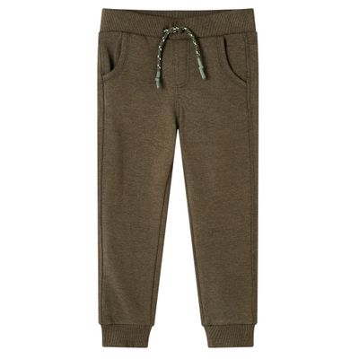 vidaXL Detské tepláky kaki melanž 92