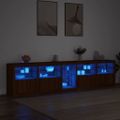 vidaXL Komoda s LED svetlami hnedý dub 283x37x67 cm