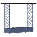 vidaXL Vyvýšený záhon s mriežkou a strechou Sivá 164 x 40 x 121 cm PP
