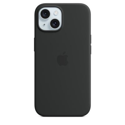 Silikónové puzdro na iPhone 15+ s MagSafe – čierne