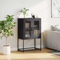 vidaXL Highboard Black 68x39x107 cm Oceľ
