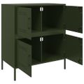 vidaXL Komoda olivovozelená 68x39x79 cm oceľ