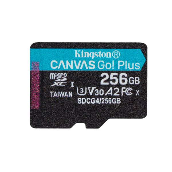 Kingston memory card 256GB microSDXC Canvas Go Plus Gen4 200MB/s A2 U3 V30