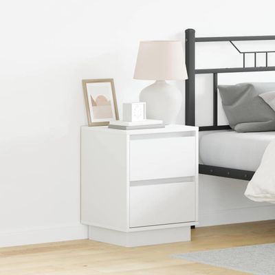 vidaXL Nočný stolík 2 pcs Biela 39 x 34,5 x 50 cm Kompozitné drevo