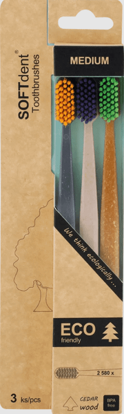SOFTdent Soft Dent ECO zubná kefka Medium 3ks (SE 205913)