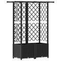 vidaXL Vyvýšený záhon s mriežkou a strechou Čierna 124 x 40 x 136 cm