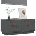 vidaXL TV skrinka sivá 80x34x35 cm masívna borovica