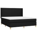 vidaXL Posteľ boxsping s matracom a LED čierna 160x200 cm látka