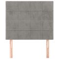 vidaXL Čelo postele svetlosivé 80x5x118/128 cm zamatové