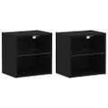 vidaXL Floating Shelf with LED Light 2 ks Čierna 40 x 28,5 x 40 cm