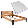 vidaXL Posteľ, matrac s pamäťovou penou,akáciový masív+oceľ 140x200cm
