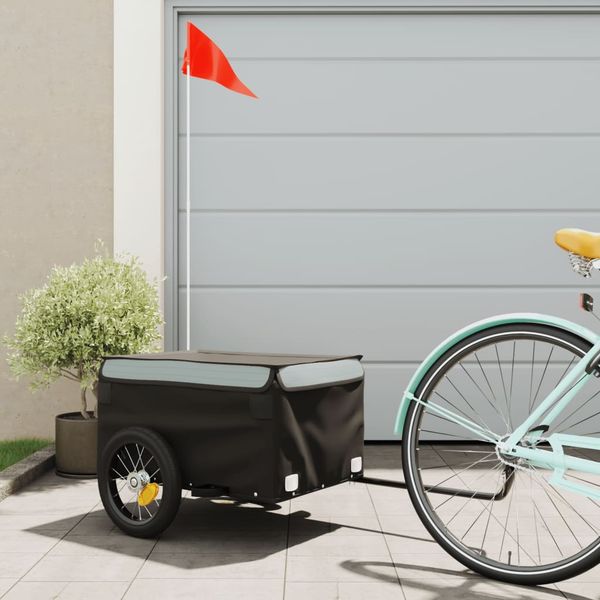 vidaXL Vozík za bicykel, čierno sivý 30 kg, železo