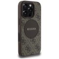 Guess HC MagSafe PU 4G Circle with Classic Logo case for iPhone 16 Pro Max Brown