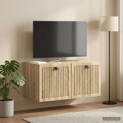 vidaXL Nástenná TV skrinka Nástenný Dub sonoma 59,5 x 31 x 30 cm