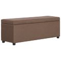vidaXL Lavica s úložným priestorom 116 cm hnedá polyester