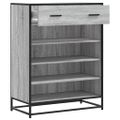 vidaXL Skrinka na topánky sivá sonoma 75x38x97,5cm kompozit. drevo+kov