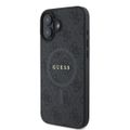 Obal Guess pre iPhone 16 6,1" GUHMP16SG4GFRK čierny tvrdý obal 4G Ring Classic Logo MagSafe