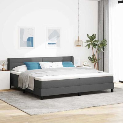 vidaXL Posteľ s pružinovým rámom Tmavo šedá 200 x 200 cm látka