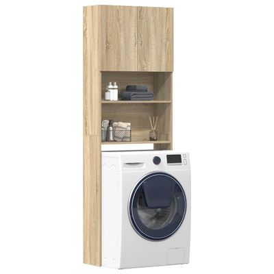 vidaXL Skrinka na práčku dub sonoma 64x24x190 cm kompozitné drevo