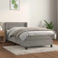 vidaXL Posteľný rám boxsping s matracom bledosivý 100x200 cm zamat