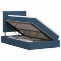 vidaXL Postel s úložným prostorem a matrací Modrá 120 x 200 cm látka