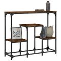 vidaXL Konzolový stolík dymový dub 89,5x28x76 cm kompozitné drevo