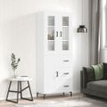 vidaXL Vysoká skrinka lesklá biela 69,5x34x180 cm spracované drevo