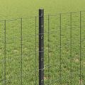 vidaXL Euro oplotenie s pilierom 10 x 0,8 m PVC potiahnutá oceľ Sivá