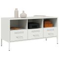 vidaXL TV skrinka biela 100,5x39x50,5 cm oceľ